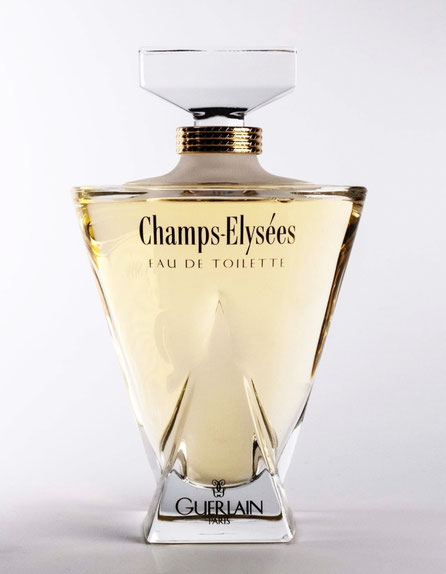 1995 - CHAMPS-ELYSEES : FLACON NON VAPORISATEUR EAU DE TOILETTE  100 ML, AVEC BAGUE DORE AU COL