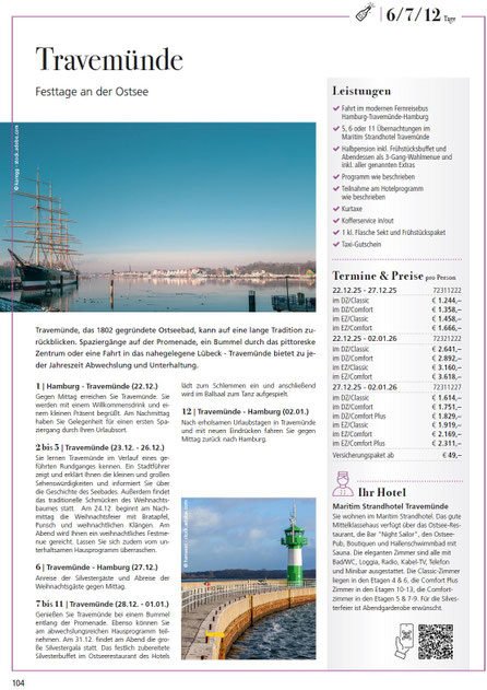Busreisen: Ostsee Travemünde die Festtage geniesssen...
