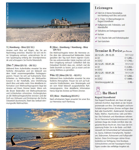 Busreisen: Insel Rügen-Binz-Rugard Hotel geniessen...dIn