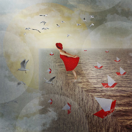 Tumbling at the Edge, 2020, Fotografie, digitale Bearbeitung, Fotomanipulation, 30x30cm, 50x50cm, 90x90cm