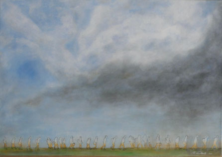 hoher Himmel, Öl auf LW, 70x100 cm, 2020