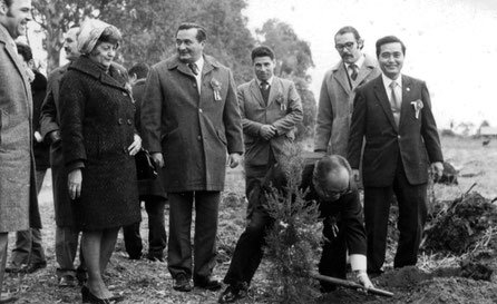1973年7月18日　農協25周年祭記念植樹時。人物の詳細は備考参照