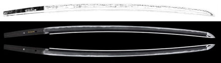 Katana, kinzôgan-mei, (atribución con firma realizada con oro). Rai Kunizane 来国真