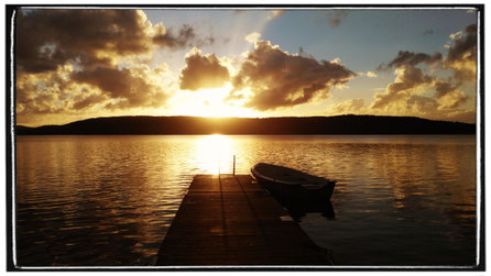 Sonnenuntergang Camping Aspen bei Göteborg