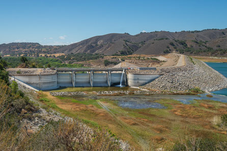 Bradbury Dam at Lake Cachuma in July 2022