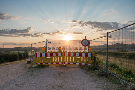 Construction side on the dyke