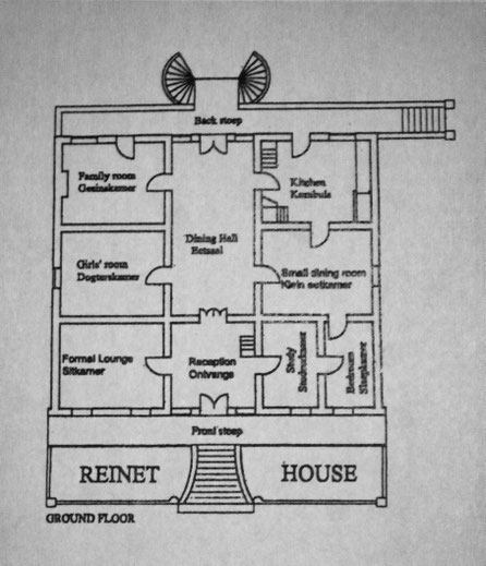 map of the ground floor of the Reinet House in Graaff-Reinet, South Africa.