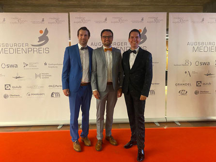 Christoph von Külmer, Philipp Pannaceck & Thomas Girscht (v.links) trafen sich auf dem roten Teppich.