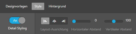 Styling-Option "Layout Abstände" (Jimdo Creator)