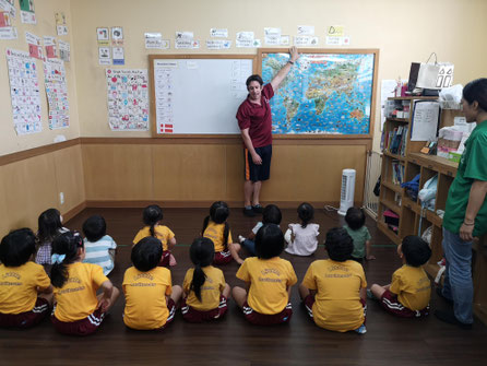 The children focused intently