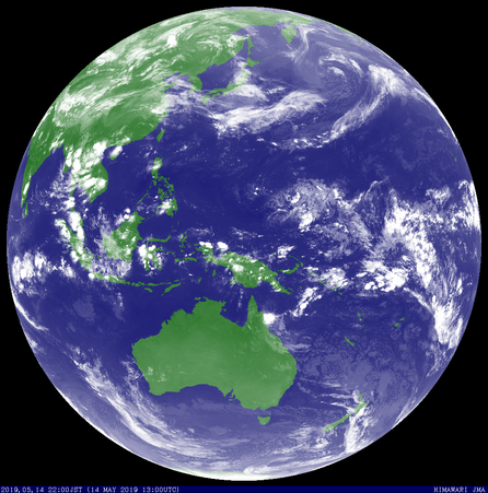 Tropical Cyclone Ann off the WA coast, 14/05/2019. Images from JMA