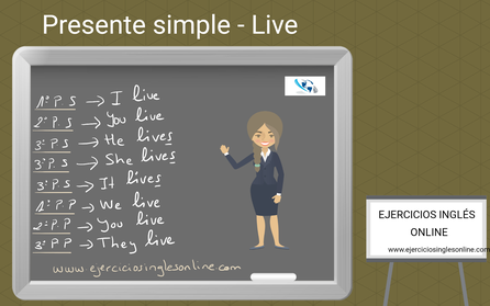 Presente simple en inglés - conjugación - verbo live