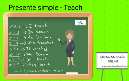 Presente simple en inglés - Conjugación - Verbo Teach