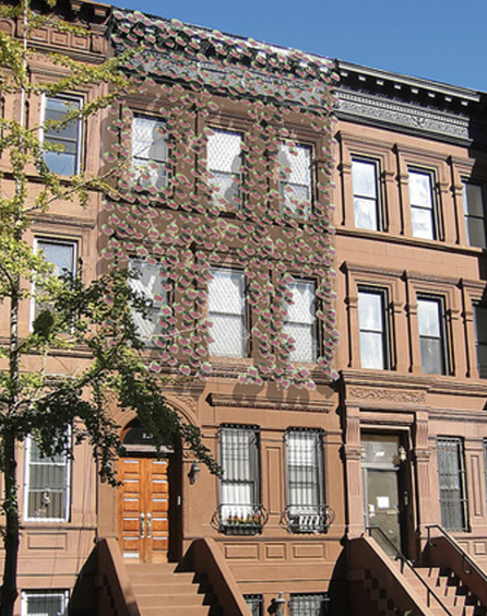 Projection of Solar Ivy on a building in Brooklyn