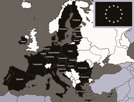 Detektei Onusseits Einsatzgebiete Europakarte mit EU - zugehörigen Staaten