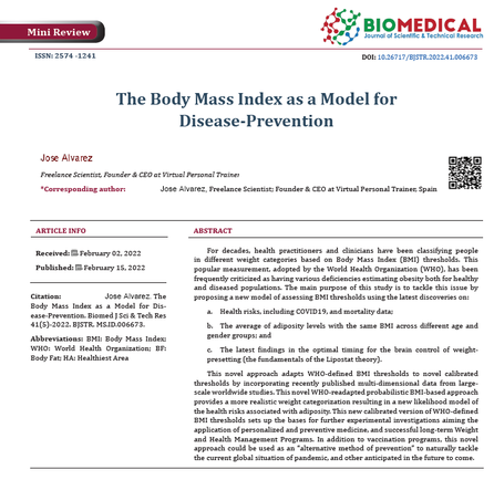 Virtual Personal Trainer's publication: Body mass index and Coronavirus risk