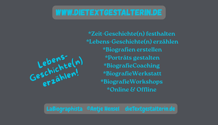 La Biographista | Antje Hensel I Biografin für Lebensgeschichten & Zeitgeschichte I Biografin Hamburg Online & Offline