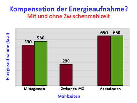 Abb. 3: Zwischenmahlzeit ohne Einfluss auf das Abendessen.