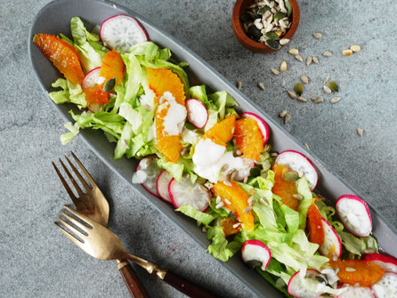 Eisberg-Blutorangen-Salat