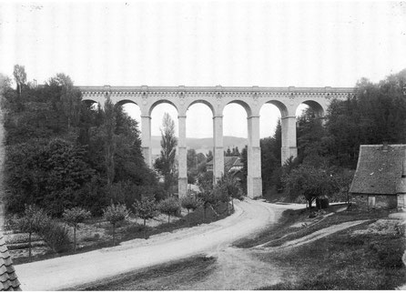 Greener Luhe-Viadukt. Aufnahme von 1895. Stadtarchiv Holzminden