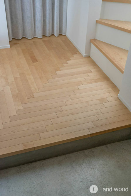 バーチ フローリング プライウッド ヘリンボーン アンドウッド andwood 杢目 2