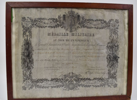 diplome médaille militaire second empire