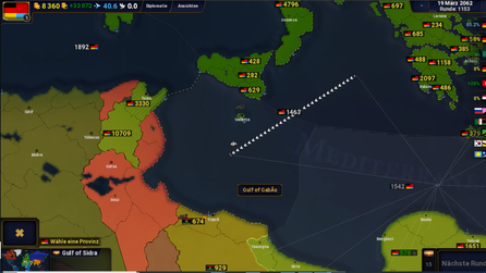 Hier verlegen wir einen Truppenverband in Richtung Afrika