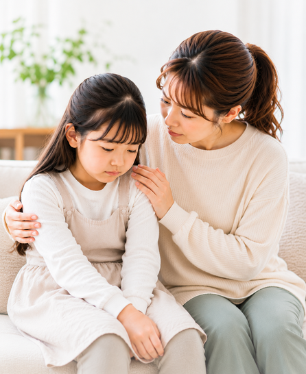 頭痛や体調不良で学校に行けず悩むお子様のイメージ