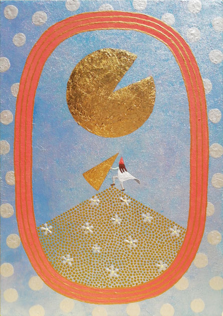 「八分の七の月」アクリル画/ 210×148mm  ￥66,000(税込)