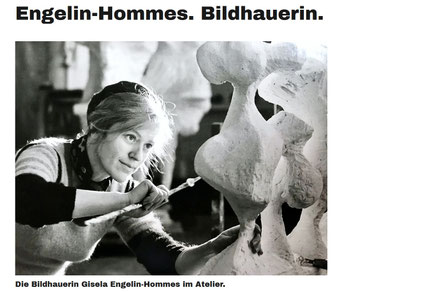 screenshot und link zu der Website von Gisela Engelin-Hommes. Bildhauerin