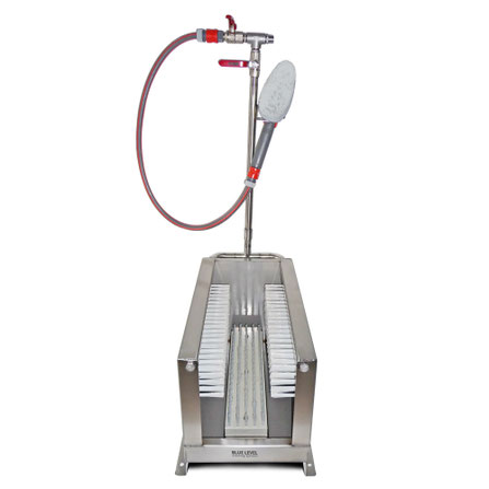 Stiefelreiniger Edelstahl mit Sammelwanne