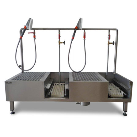 Arbeitsschuhe Reiniger Waschanlage Zwei Waschplätze