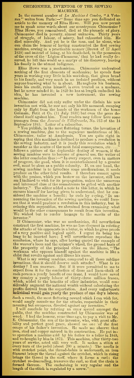 The Sewing Machine Gazette 1881