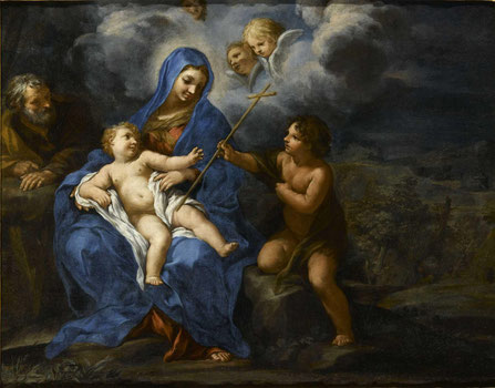 Pietro di Cortone (1596-1669) La Sainte Famille avec le petit Saint Jean - Ajaccio Palais Fesch-peintures romaines
