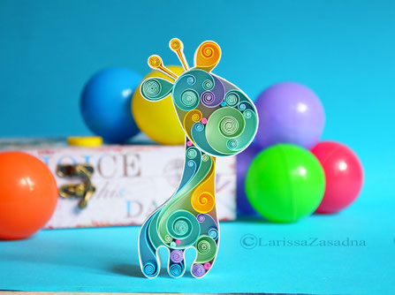 quilling , art, paper art, quilling paper art, animals quilling art, quilling giraffe, kids art, quilling kidsroom, paper,  quilling wall art, artwork, квиллинг, Larissa Zasadna, Лариса Засадная, Квиллинг бумага
