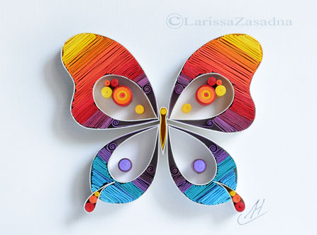 quilling , art, paper art, quilling paper art, quilling art, butterfly, quilling butterfly, quilling wall art, art, happy, paper, rainbow, quilling letters, artwork, квиллинг, Larissa Zasadna, Лариса Засадная, Квиллинг бумага