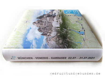 Fotoalbum Fernradweg München Venedig, Reisealbum, Hardcover gepolstert, Foto auf Stoff gedruckt, individuelles Layout inkl. Bildbearbeitung