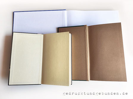 Hardcoverbücher mit einfarbigem Vorsatzpapier