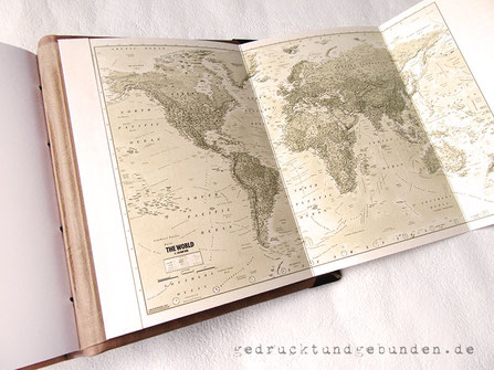 Reisetagebuch - Innenausstattung Karton + Faltkarte individuell bedruckt hinten.