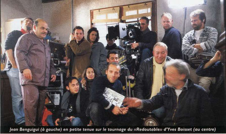 Pendant le tournage du film policier "Les Redoutables", oeuvre de 13 réalisateurs dont Yves Boisset, Georges Lautner et Claude Chabrol. Reproduction Archives municipales de Lège-Cap-Ferret.