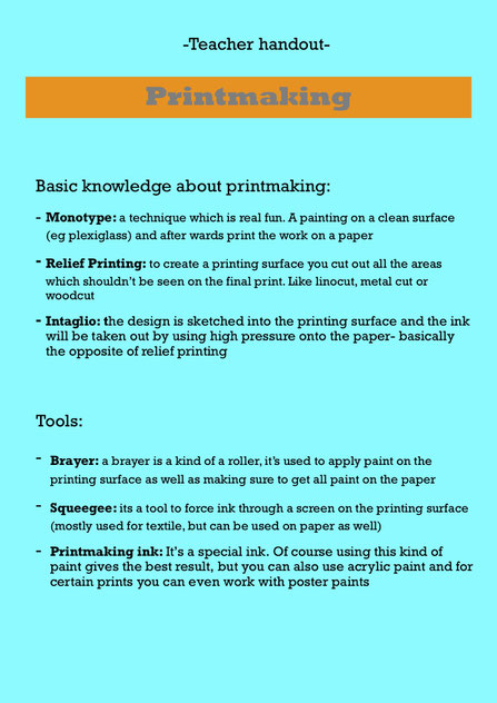 printmaking lesson KS1 KS2 art lesson lesson plan