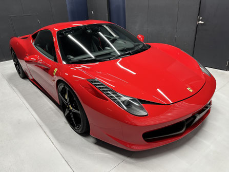 岡山 フェラーリ ボディコーティング施工 リフレッシュ研磨　458イタリア