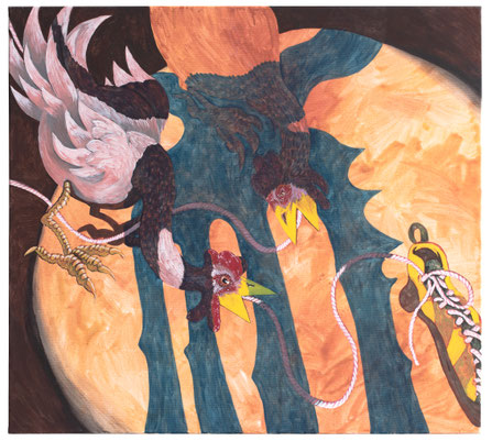 Abendmahl, 80 x 90 cm,2022 Kaltleim auf Leinwand