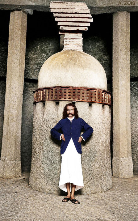1927 : Pandu Lena Caves, Nasik, India. Image rendered by Anthony Zois. BP