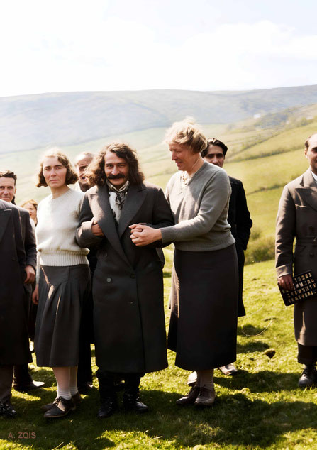 April 1932. Meher Baba at East Chalacombe, England. Image rendition by Anthony Zois.