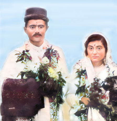 Rustom & Freiny' on their wedding day. Image rendition by Anthony Zois.