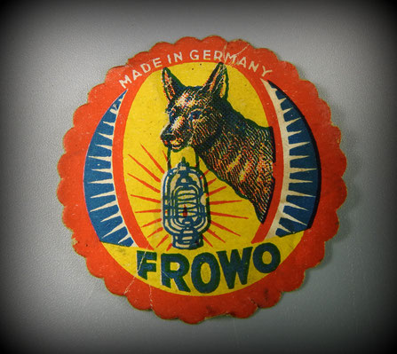 FROWO - FROHLICH & WOLTER, BEIERFELD.  1937 FROWO STICKER