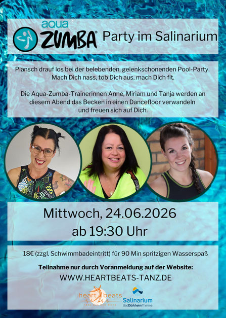 Aqua Zumba Party Wasser Sport Salinarium Schwimmbad Event Bad Dürkheim