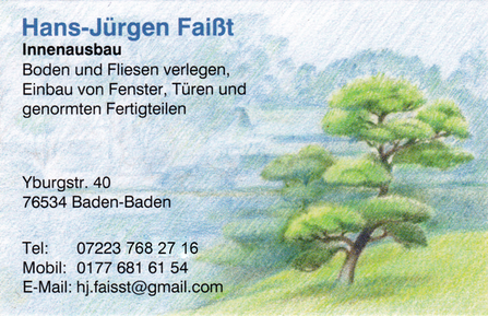 Innenausbau Baden-Baden Steinbach Hans-Jürgen Faißt Kontakt 