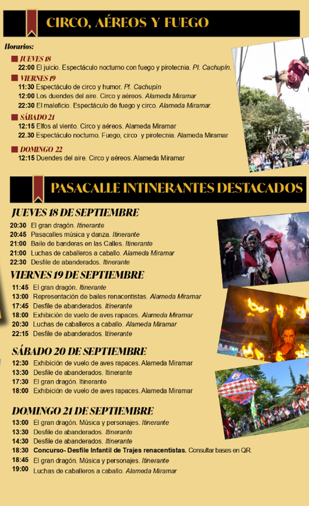 cuando es que dia programa mercado medieval horarios